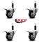Service Caster 3'' Black Poly Swivel 1'' Expanding Stem Caster Set Total Lock Brake, 4PK SCC-EXTTL20S314-PPUB-BLK-1-4 - alternate 4